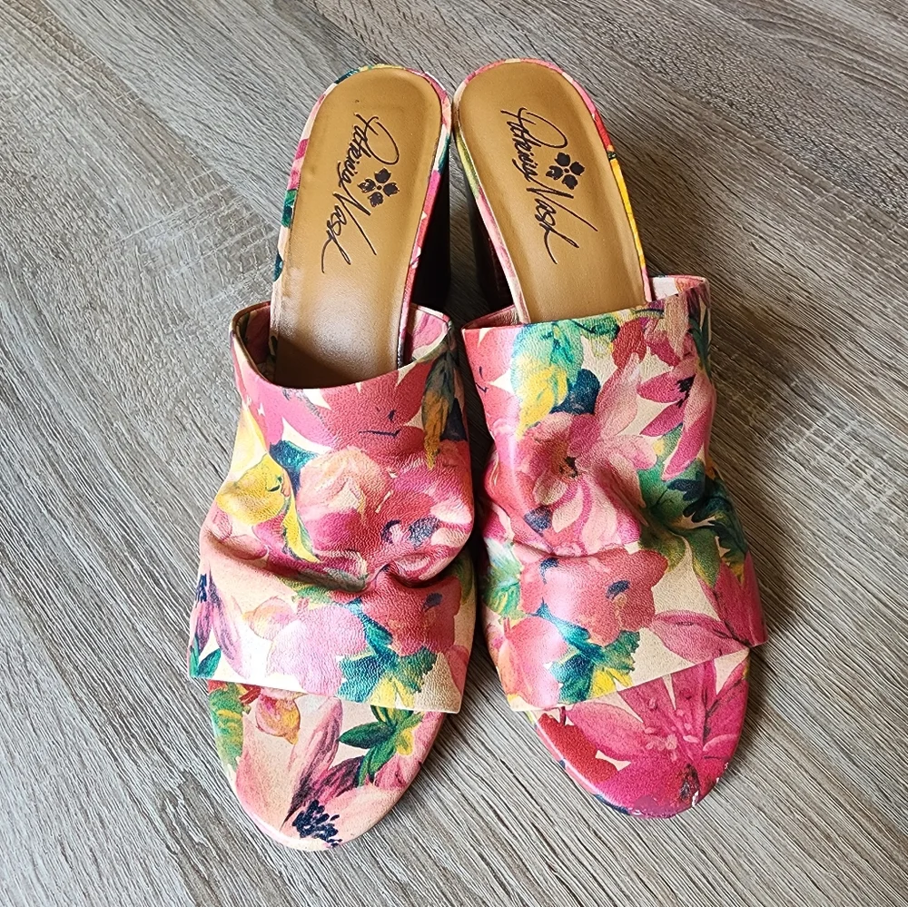Patricia Nash Poema Leather Open Toe Mules Dress Sandals Size 9.5 - Picture 3 of 8